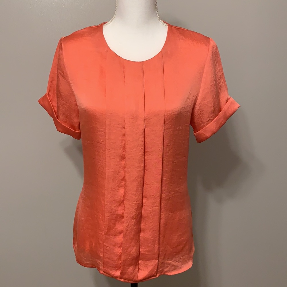 Violet & Claire, Short sleeves silky top/blouse, Orange, Medium